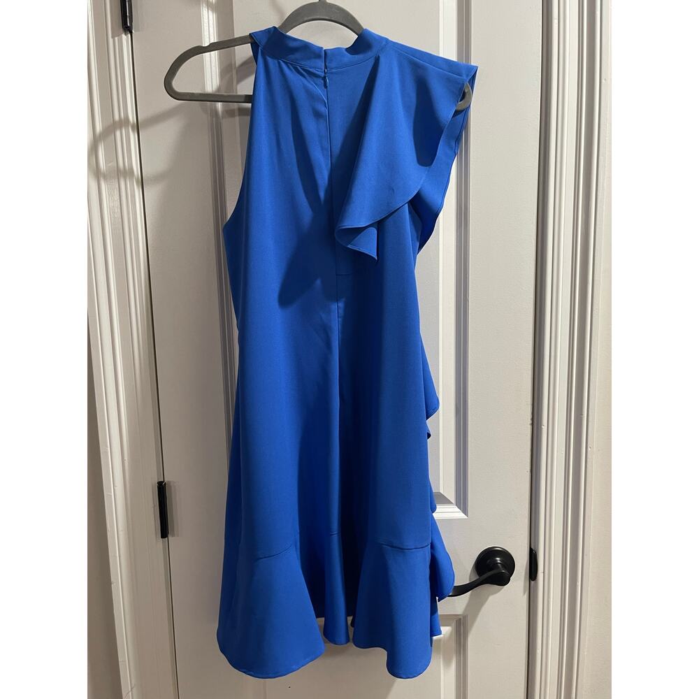 Jade Melody Tam Side Ruffle Halter Dress - Royal Blue - EUC - S - Picture 11 of 11